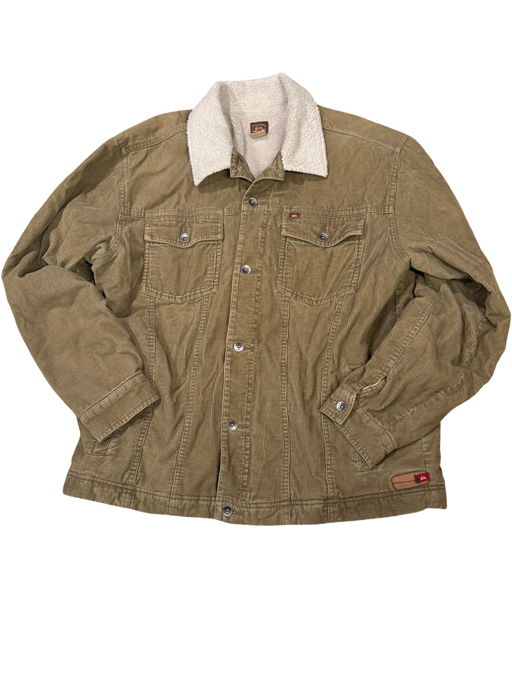 Quiksilver Tan Corduroy Sherpa Collar Jacket